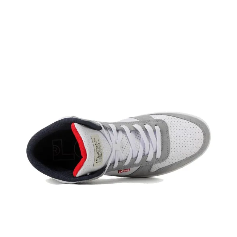 Levis Slip-Resistant Coverage High-Top Skateboard Shoes Men's Black White Gray-3