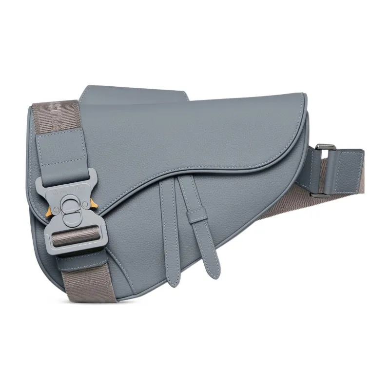 DIOR Grained Calfskin Saddle Bag Messenger Bag Crossbody Bag Shoulder Bag Men's Dio Gray-0