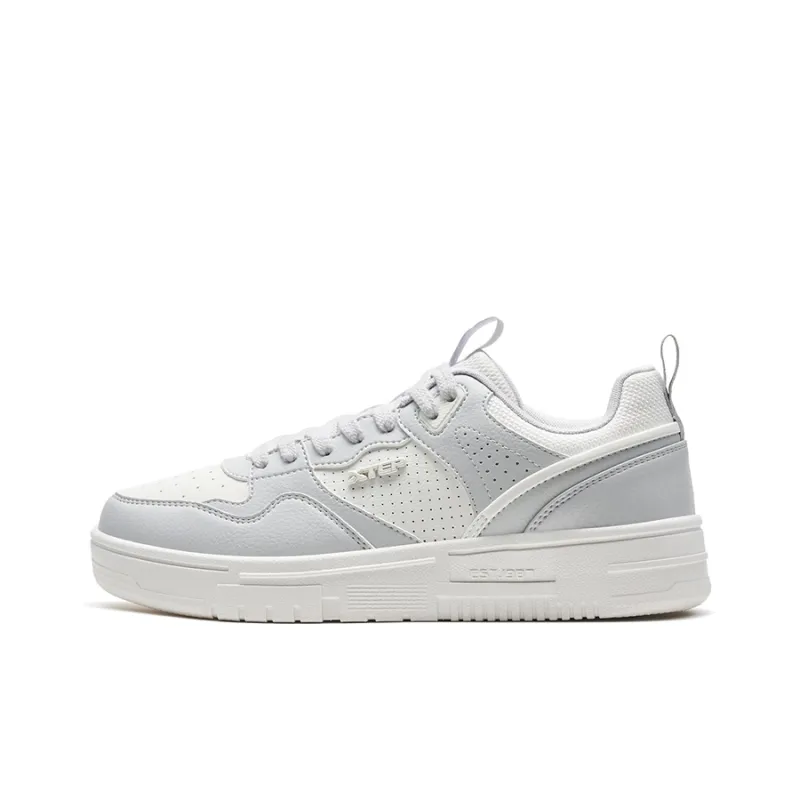 XTEP Low-Top Skateboard Shoes Men's Moonstone Gray/Sail White-0
