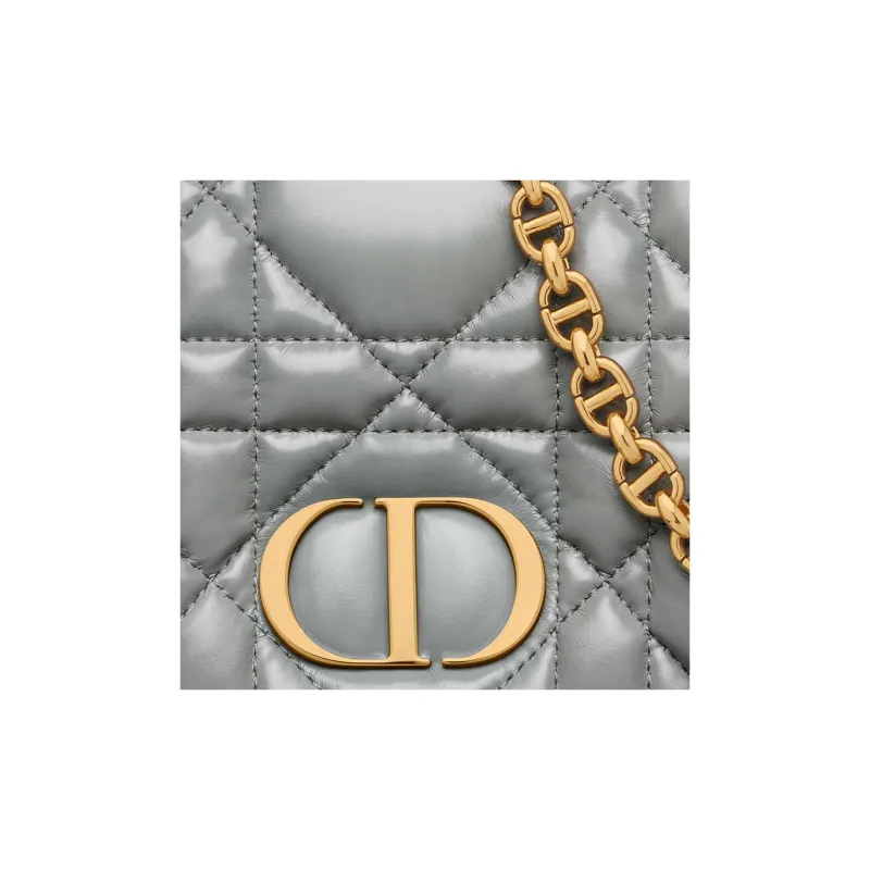 DIOR Caro Cow Leather Handheld Shoulder Bag Crossbody Bag Mini Women's Lime Gray-5