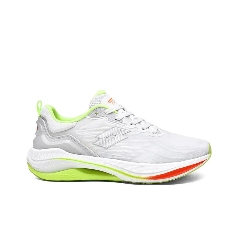 LOTTO Running Shoes Men Low Top Black/White/Neon Green/Orange Red/Red-1