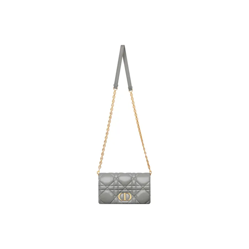 DIOR Caro Cow Leather Handheld Shoulder Bag Crossbody Bag Mini Women's Lime Gray-4