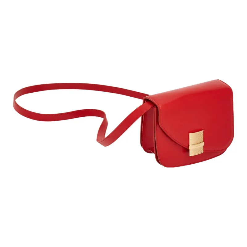 FERRAGAMO Calfskin Shoulder Bag, Crossbody Bag Regular Women's Flame Red-1