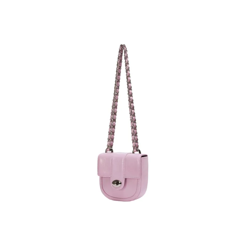 CARDINAL RED Cow Leather Saddle Bag Crossbody Bag Regular Women's Pink-2