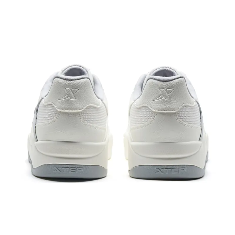XTEP Low Top Skateboard Shoes Men's Sail White/Smoke Gray-4