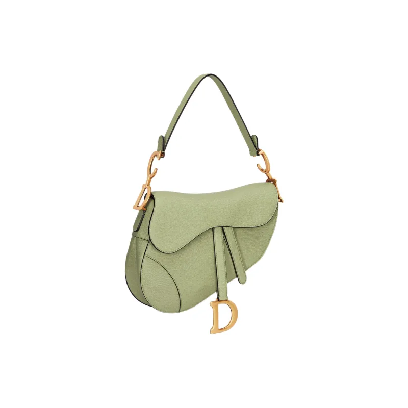 DIOR Saddle Grained Calfskin Saddle Bag Shoulder Bag Crossbody Bag Handbag Regular Women's Green-2