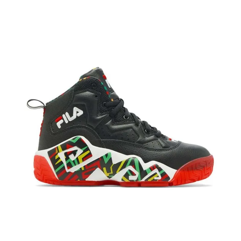 FILA Mashburn Cushioning Wear-Resistant High-Top Basketball Shoes Men's Black-1