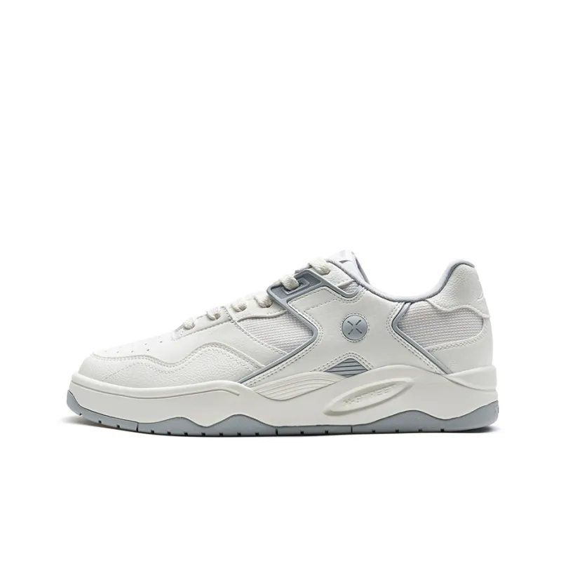 XTEP Low Top Skateboard Shoes Men's Sail White/Smoke Gray-0
