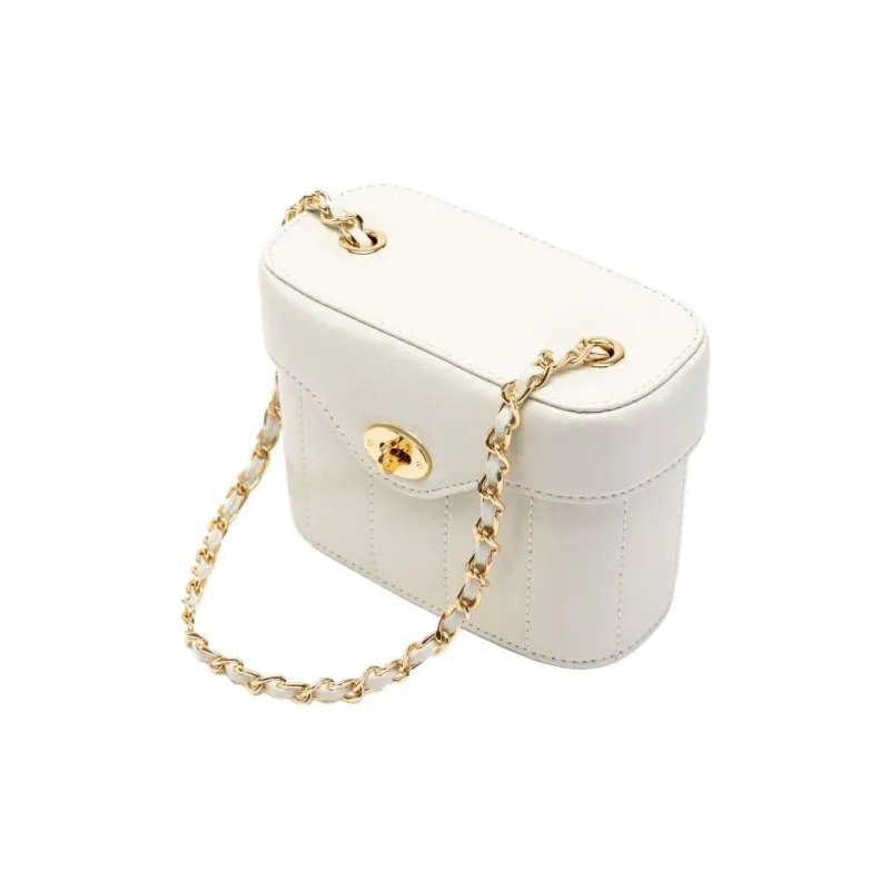 CARDINAL RED Cow Leather Box Bag, Crossbody Bag, Shoulder Bag Regular Women's White-1
