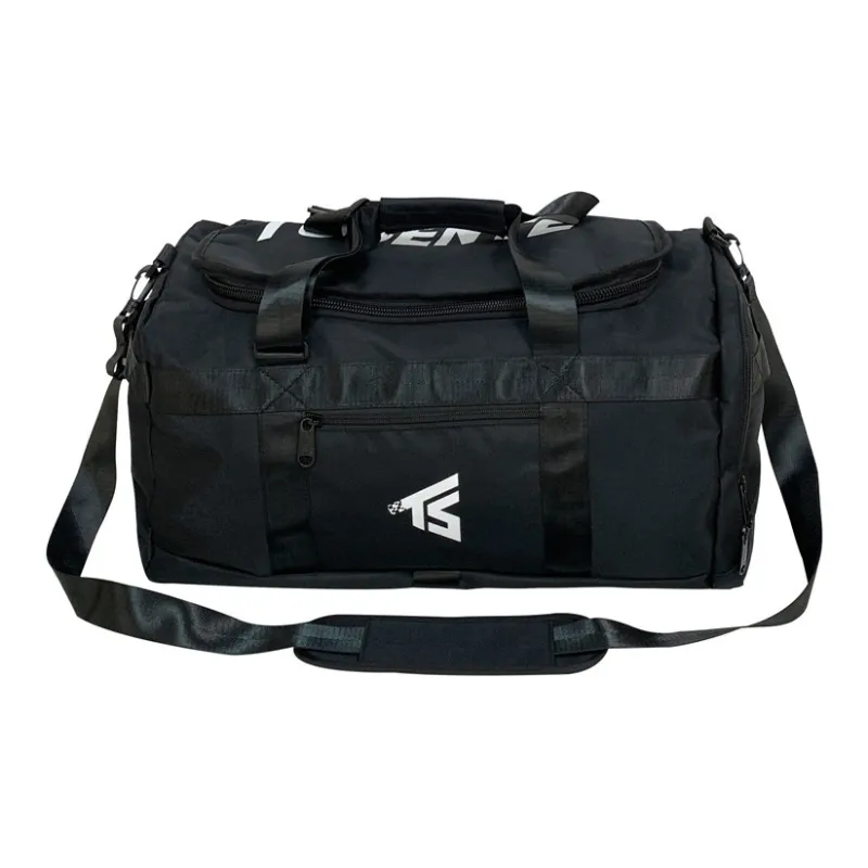 Deli Bear Oxford Travel Bag One Shoulder Handbag Double Shoulder Backpack Gym Bag Large Size Unisex Black/Red/Gray-0