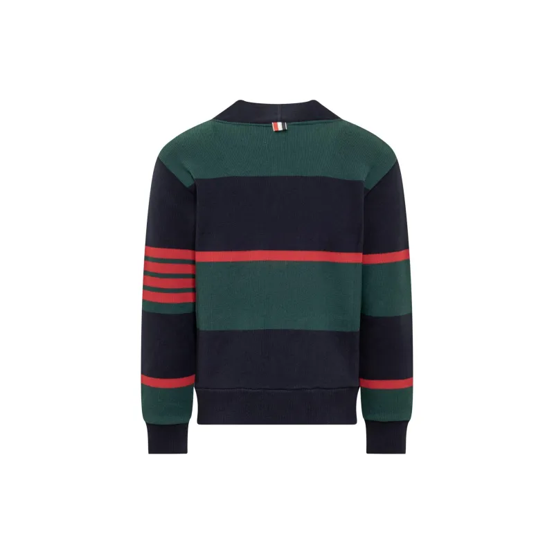 THOM BROWNE 4 Bar Striped Knitted Cardigan-1