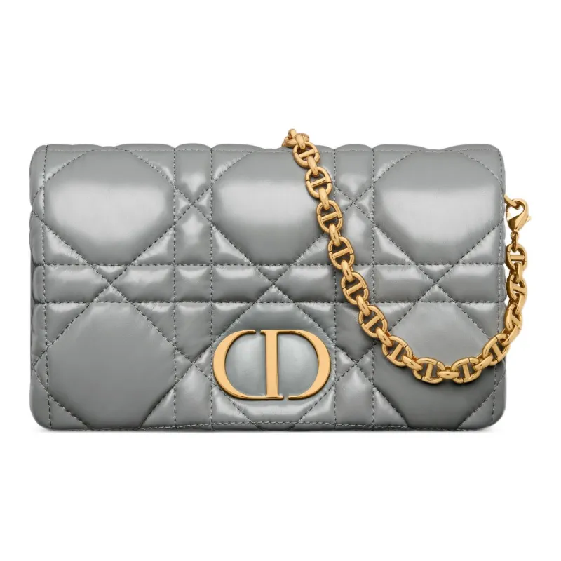 DIOR Caro Cow Leather Handheld Shoulder Bag Crossbody Bag Mini Women's Lime Gray-0
