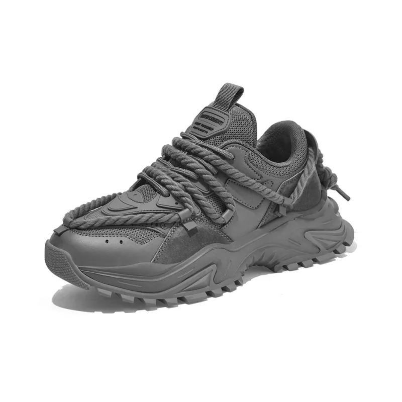 Masongarments Shark Tooth No. 3 Wear-Resistant Height Increasing Low-Top Chunky Sneakers Unisex Phantom Gray-1