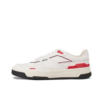 BOSS Logo print Panelled Leather Sneakers