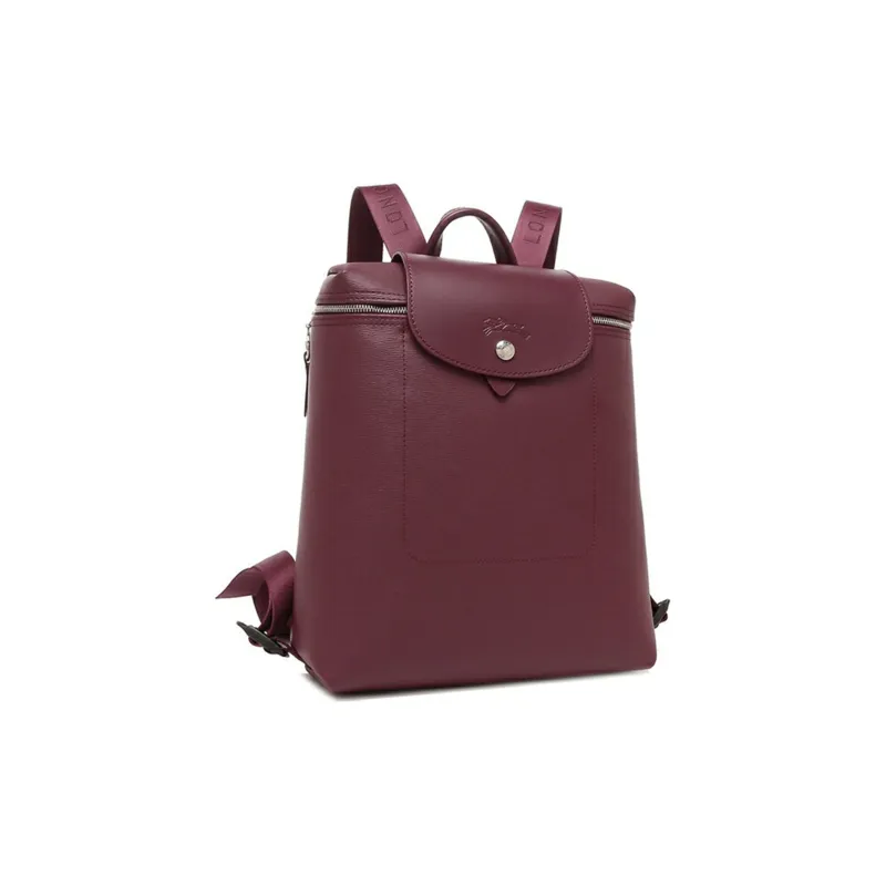 LONGCHAMP Coated Canvas Backpack Women's Burgundy-1