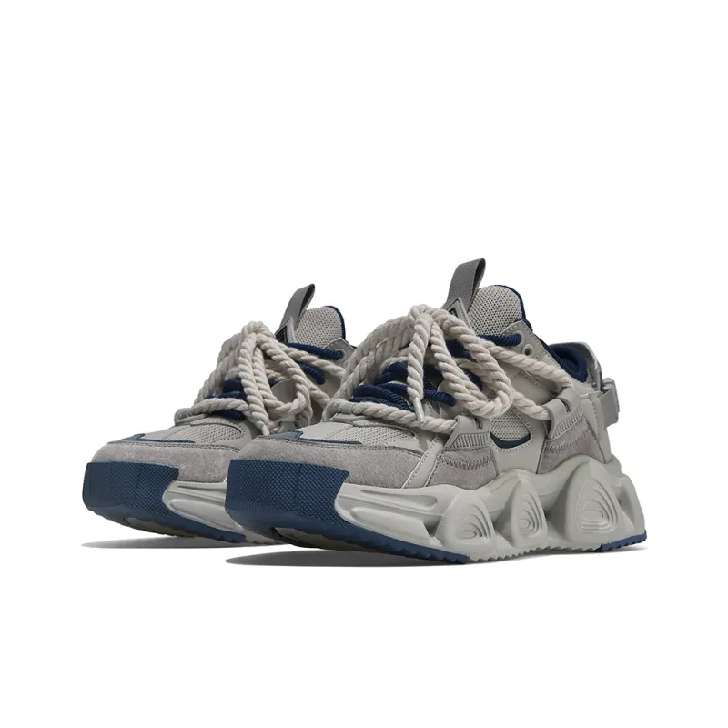 Masongarments Storm 1 Height Increasing Wear-Resistant Low-Top Chunky Sneakers Unisex Haze Gray-3