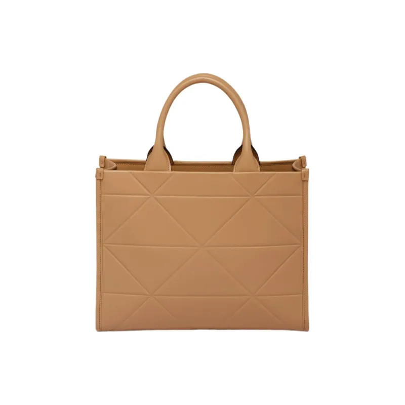 PRADA Symbole Leather Tote Bag Shopping Bag Handbag Small Size Women's Caramel-2