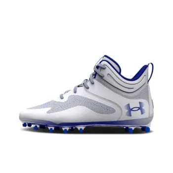 Under Armour Command Mc Mid Lacrosse Cleats 'White Grey Blue'