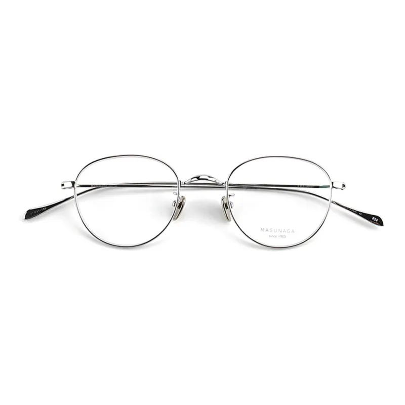 MASUNAGA Titanium Irregular Shape Eyeglass Frames Unisex-1