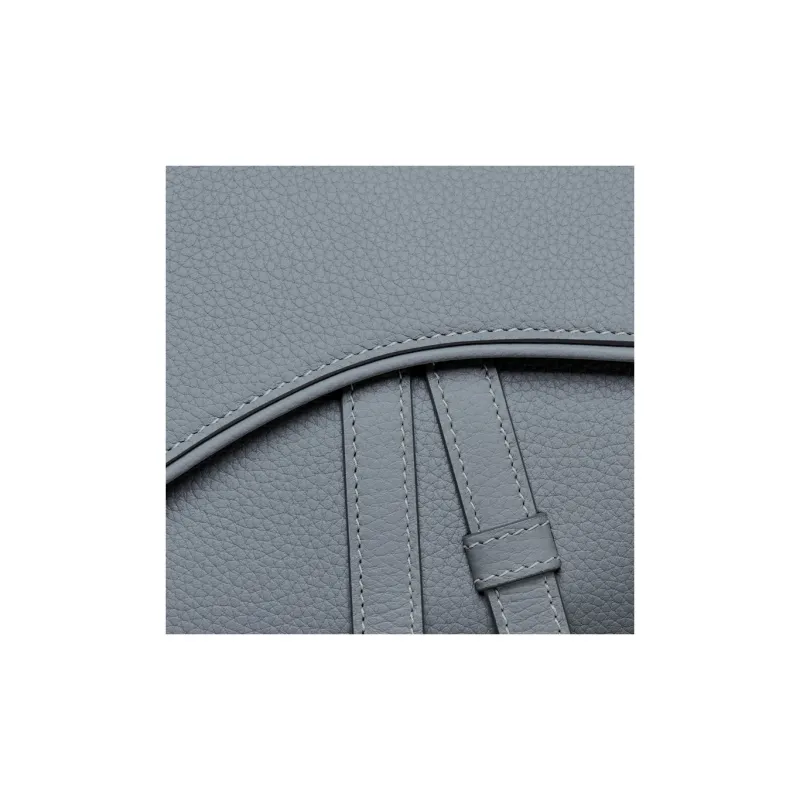 DIOR Grained Calfskin Saddle Bag Messenger Bag Crossbody Bag Shoulder Bag Men's Dio Gray-4