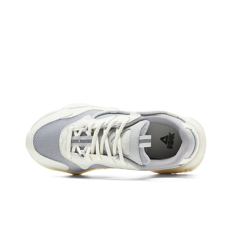 PEAK Classic Heritage Low-Top Casual Shoes Women's Pale Gray Rice White-3