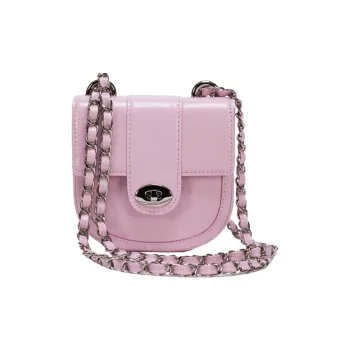 CARDINAL RED Cow Leather Saddle Bag Crossbody Bag Regular Women's Pink