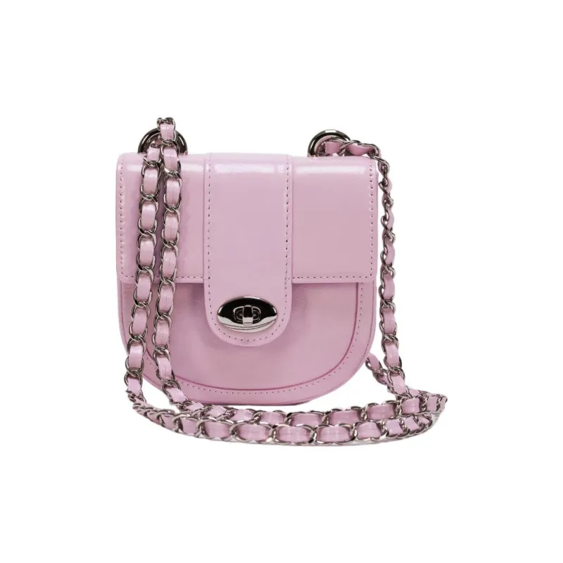 CARDINAL RED Cow Leather Saddle Bag Crossbody Bag Regular Women's Pink-0