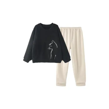 Chun Xi Home Suit Women's Black And White Cats