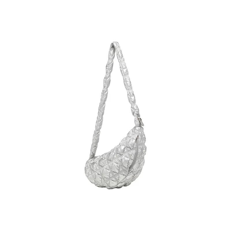 CARLYN Nylon Cloud Bag Portable Crossbody Bag Shoulder Bag Women's Silver-4