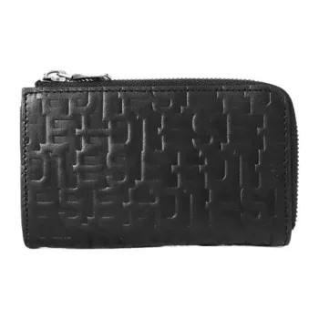 DIESEL Leather Coin Purses Wallets Men's Black