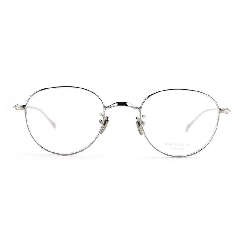 MASUNAGA Titanium Irregular Shape Eyeglass Frames Unisex-2