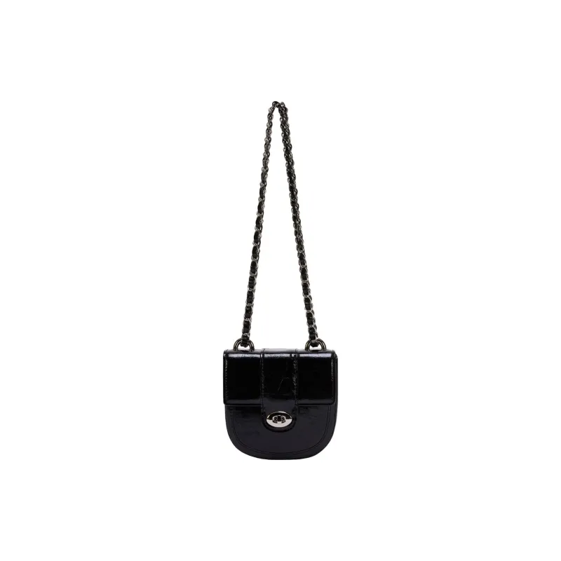 CARDINAL RED Cow Leather Saddle Bag Crossbody Bag Regular Women's Black-1