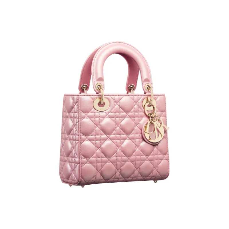 DIOR Lady Dior Pearlescent Lambskin Lady Dior Bag, Shoulder Bag, Crossbody Bag, Handbag Trumpets Women's Peach Pink-2