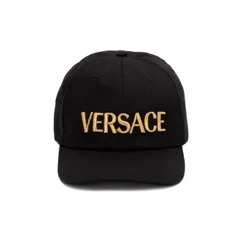 VERSACE Logo Embroidered Curved Peak Baseball Cap