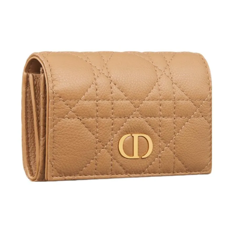 DIOR Caro Soft Calfskin Wallet Extra Small Women's Brown-1