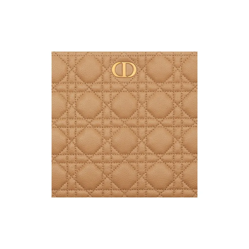 DIOR Caro Soft Calfskin Portable Clutch Large Size Women's Tan-4