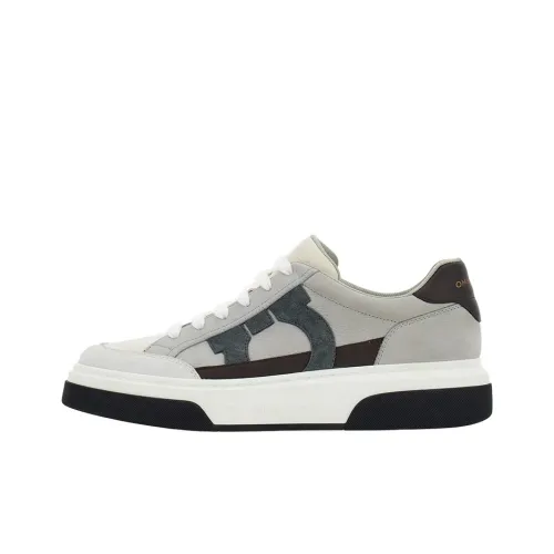 FERRAGAMO Gancini-embroidered Leather Sneakers