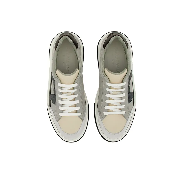 FERRAGAMO Gancini-embroidered Leather Sneakers-3