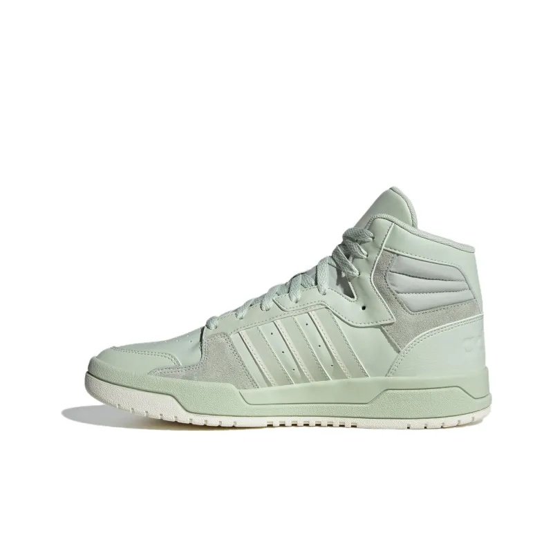 Adidas Neo Entrap Mid Top Skateboard Shoes Unisex White Green-0