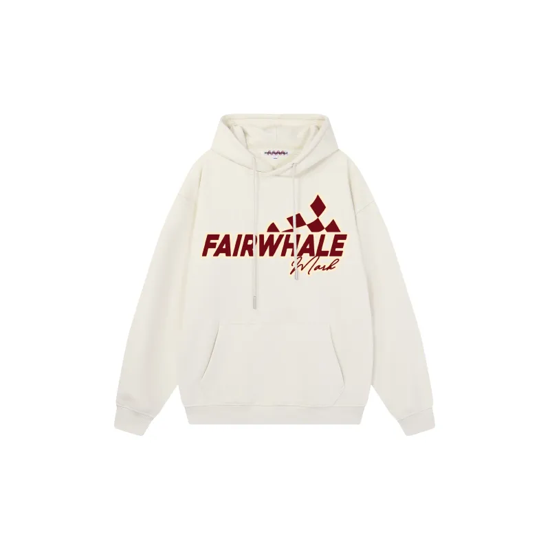 FAIRWHALE Letter Print Loose Fit Pullover Drop Shoulder Hoodie Unisex-33