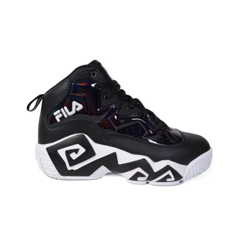 FILA MB NIGHT WALK Wear-resistant And Lightweight Mid-Top Basketball Shoes Men's Black-1