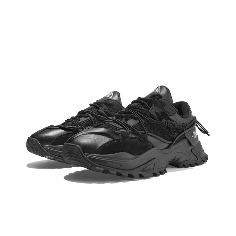 Masongarments Shark Tooth No. 1 Height Increasing Wear-Resistant Low-Top Chunky Sneakers Unisex Moon Ink Black-2