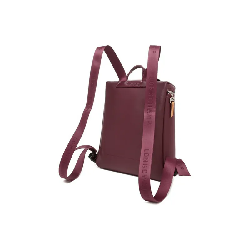 LONGCHAMP Coated Canvas Backpack Women's Burgundy-3