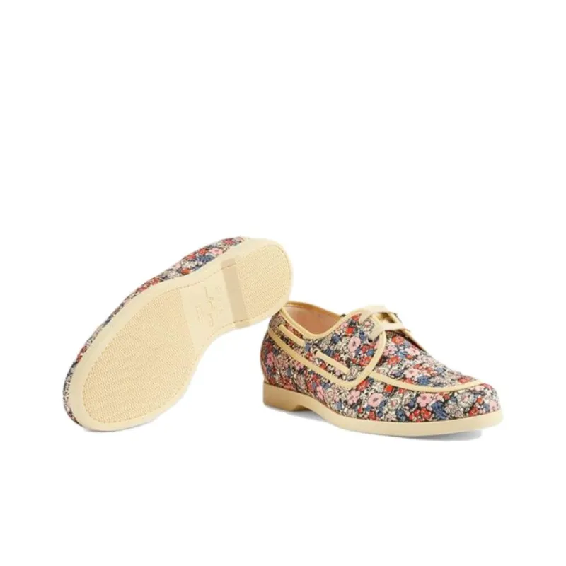 GUCCI Liberty Boat Shoes Men's Beige Red Blue-4
