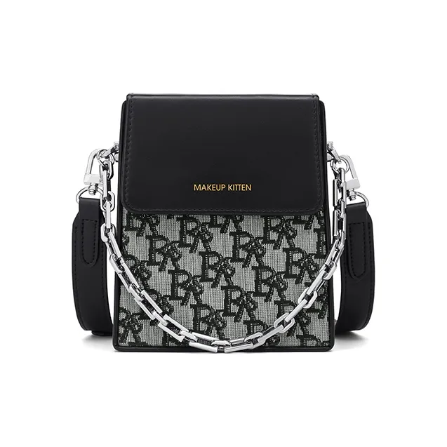 MAKEUP KITTEN Shoulder Bags Black[Shopping Bag Included]-1