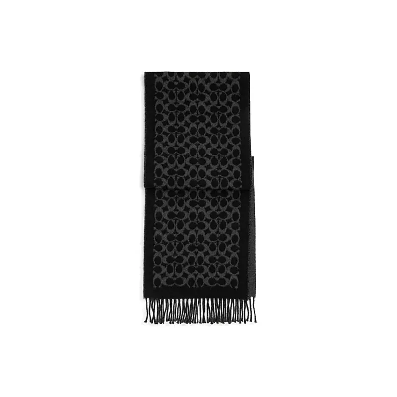 COACH Knit Scarves Unisex Black-0
