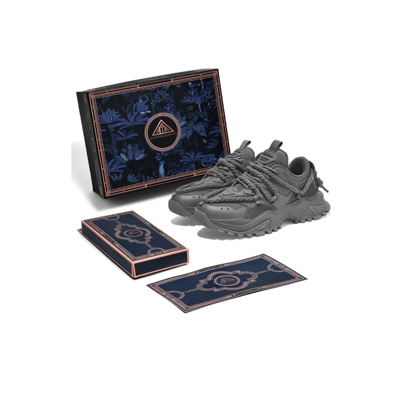 Masongarments Shark Tooth No. 3 Wear-Resistant Height Increasing Low-Top Chunky Sneakers Unisex Phantom Gray-0