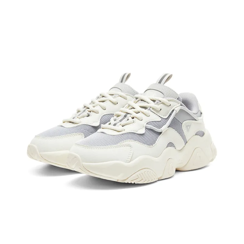 PEAK Classic Heritage Low-Top Casual Shoes Women's Pale Gray Rice White-2
