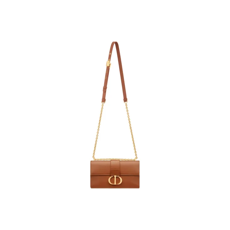 DIOR 30 Montaigne Cow Leather Shoulder Bag Crossbody Bag Women's Gold Brown-1