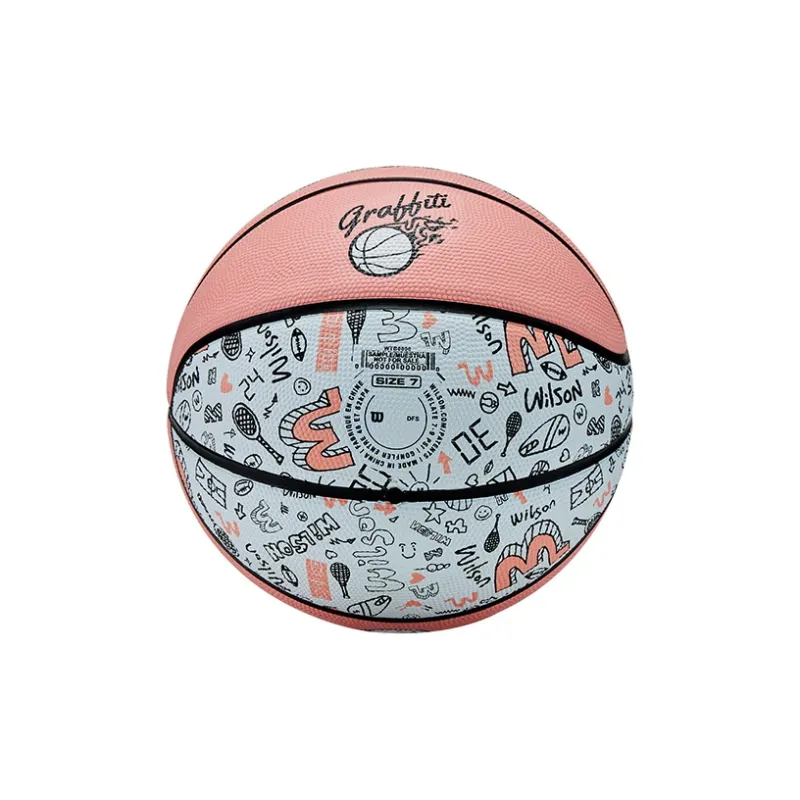 Wilson Rubber Basketball Light Pink Size 7 Training Unisex-3
